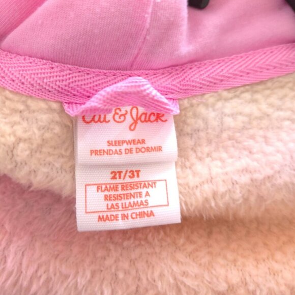 Cat & Jack Toddler Girls' Unicorn Robe Size 2T/3T Soft Cozy Hooded Bathrobe - Picture 3 of 3